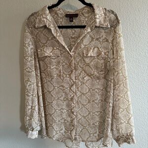 Dana Bachman snake skin blouse. Brown. Size XL